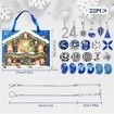 Christmas Jewelry Advent Calender Countdown Calendar DIY Jewelry Kit for Women Girls, Include 22 Charm Beads, 2 Bracelets Chains (Blue)