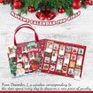 Christmas Jewelry Advent Calender Countdown Calendar DIY Jewelry Kit for Women Girls, Include 22 Charm Beads, 2 Bracelets Chains (Red)