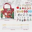 Christmas Jewelry Advent Calender Countdown Calendar DIY Jewelry Kit for Women Girls, Include 22 Charm Beads, 2 Bracelets Chains (Red)