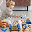 30 Pieces Soft Silicone Pyramid Stacking Building Blocks for Toddlers,Montessori Toys for 3+Years, Preschool Learning Activities, STEM Sensory Toys
