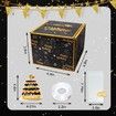 Happy Birthday Money Box for Cash Gift Pull, Black and Gold Birthday Surprise Money Gift Box for Friends and Family