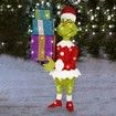 Grinch Garden Lawn Sign with Stakes Grumpy Flying Grinch Christmas Outdoor Decoration