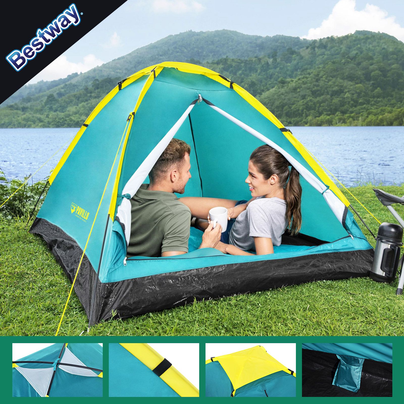 Bestway Pop UP Camping Tent for 3 Person Auto Outdoor Gear Hiking