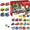 Cars Advent Calendar 2023 For Kids,Styles&Colors Random, 6 Series 24 Different Pull Back Vehicles Best Gift For Kids