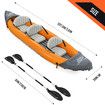 Bestway 3 Man Inflatable Kayak Blow Up Boat Kayaking Water Sport Paddling Raft Canoe Fishing Three Person Seater with Paddles Hand Pump Carry Bag