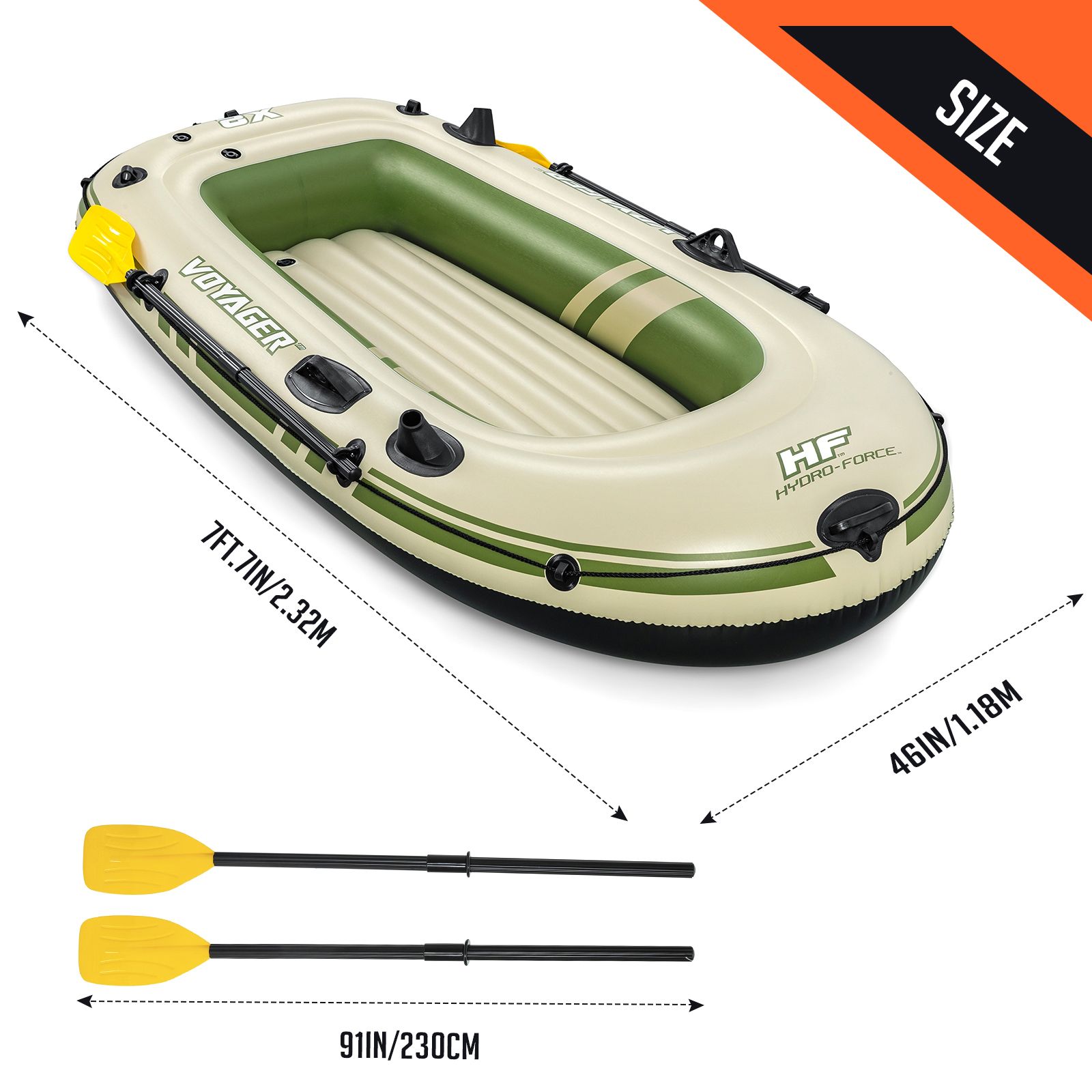 Bestway 2 Man Inflatable Boat Blow Up Fishing Rowing Rafting Water ...