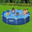 Bestway Above Ground Swimming Pool Set Over Frame Round Outdoor Indoor with Filter Pump 366x366x76cm