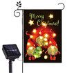 Merry Christmas Lighted Garden Flag 12x18 Inch Double Sided  LED Solar Flag, Christmas Outdoor Decorations Christmas Holiday Flag Welcome Christmas Garden Flag