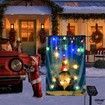 Solar Lighted Christmas Garden Flag 12x18 Inch Double Sided,  Christmas Gnome Flag, Christmas Outdoor Decorations Yard Christmas Flag