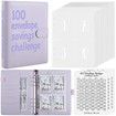 100 Envelopes Challenge Binder,A5 Money Saving Budget Binder with Cash Envelopes - Savings Challenges Book to Save 5,050 Dollars (Purple)