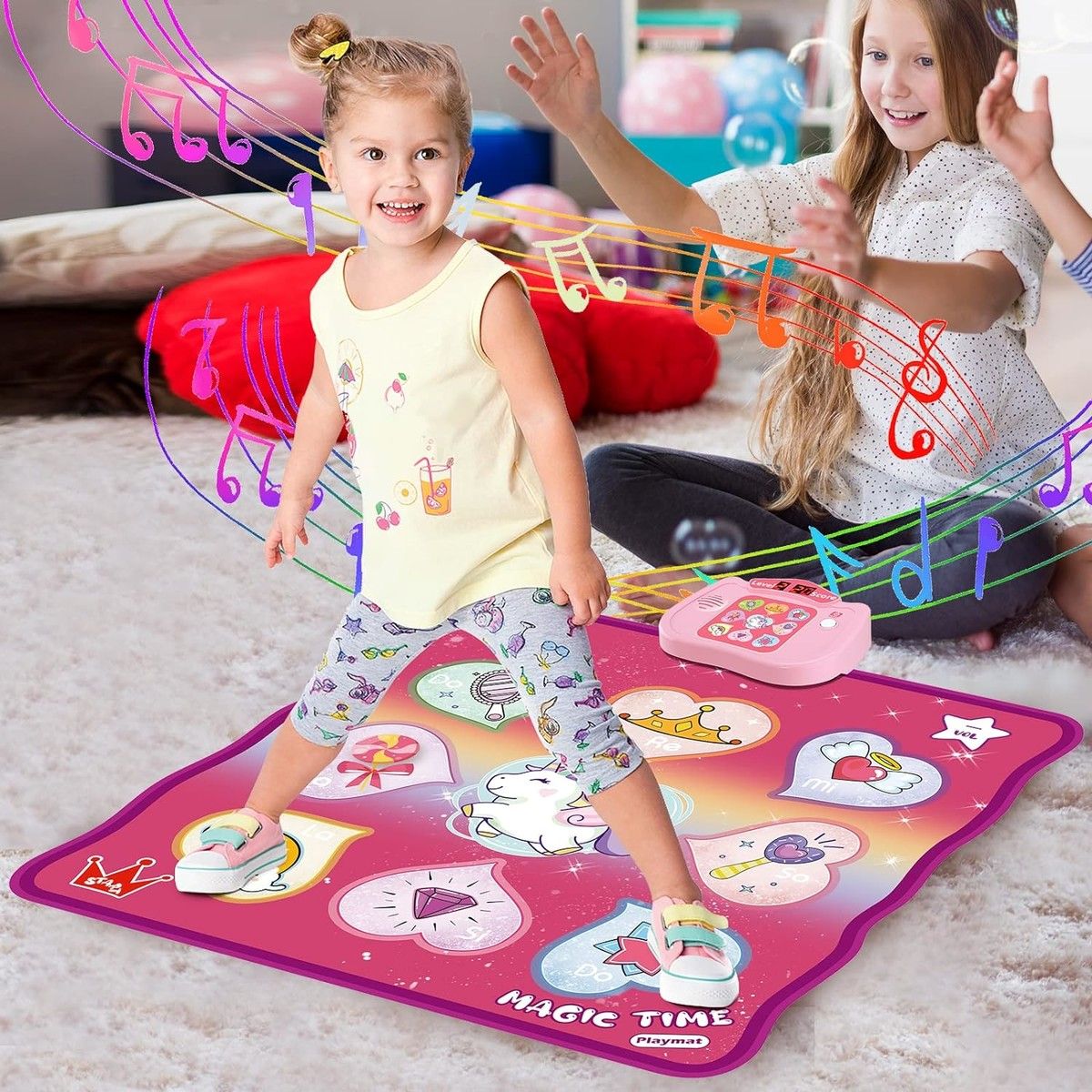 Kids Dance Mat with 5 Play Modes and 3 Challenge Levels Music Touch Play Mat Birthday Gift for Girls Age 3-10
