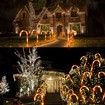 24 Pack Waterproof Solar Christmas Candy Cane Pathway Lights 8 Modes for Outdoor Garden Walkway Decor