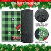 Christmas Doormat Grinch Christmas Doormat Plaid Doormat Anti-Slip Washable Winter Doormat(Green)
