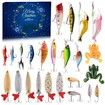 Fishing Advent Calendar 24 Days Countdown Fishing Lures Set Christmas Gift for Men and Boys