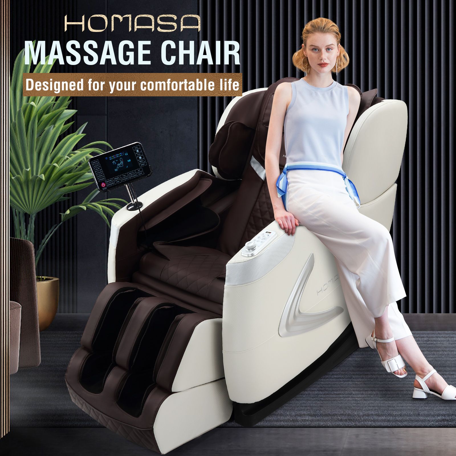 Homasa Massage Chair Massaging Spa Machine Full Body Massager Foot