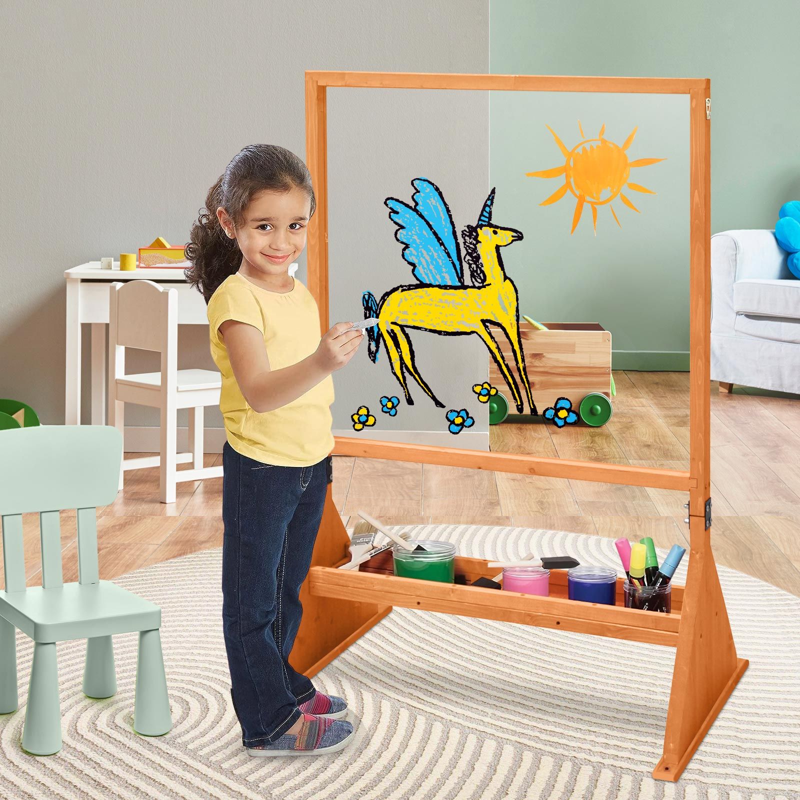 Children Art Easel Stand Wooden Clear Acrylic Double Sided Drawing children-art-easel-stand-wooden-clear-acrylic-double-sided-drawing
