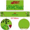 Merry Grinchmas Table Runner Buffalo Plaid Christmas Decoration for Dining Table or Fireplace Mantle