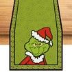 Grinch Table Runner Merry Grinchmas Tablecloth Grinch Christmas Decorations and Supplies for Home Kitchen Table-33*183cm