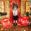 2x 60cm PVC Christmas Lighted Decorated Ball Giant Inflatable Christmas Ball Large Xmas Blow Ball Decorations for Outside Holiday Yard Lawn Porch Decor