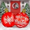 2x 60cm PVC Christmas Lighted Decorated Ball Giant Inflatable Christmas Ball Large Xmas Blow Ball Decorations for Outside Holiday Yard Lawn Porch Decor