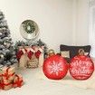 2x 60cm PVC Christmas Lighted Decorated Ball Giant Inflatable Christmas Ball Large Xmas Blow Ball Decorations for Outside Holiday Yard Lawn Porch Decor