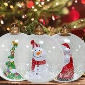 Inflatable Decorated Ballx3 Large Christmas Ornament PVC Festive Xmas Blow Outdoor Holiday Yard Lawn Porch Garden Display 60cm Durable Set