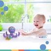 Floating Purple Octopus CRAB with 5 Hoopla Rings Interactive Bath Toy