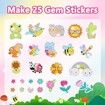 DIY Sparkle Gem Children's Kids 6 Stickers Cartoon Diamond Painting,Fun Arts and Crafts Kits Magical Art 19x19cm Garden