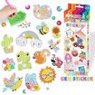 DIY Sparkle Gem Children's Kids 6 Stickers Cartoon Diamond Painting,Fun Arts and Crafts Kits Magical Art 19x19cm Garden