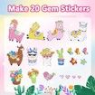 DIY Sparkle Gem Children's Kids 6 Stickers Cartoon Diamond Painting,Fun Arts and Crafts Kits Magical Cute Art 19x19cm Alpaca