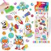 DIY Sparkle Gem Children's Kids 6 Stickers Cartoon Diamond Painting,Fun Arts and Crafts Kits Magical Cute Art 19x19cm Sparce