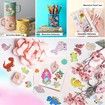 DIY Sparkle Gem Children's Kids 6 Stickers Cartoon Diamond Painting,Fun Arts and Crafts Kits Magical Cute Art 19x19cm Mermaid