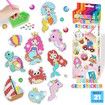 DIY Sparkle Gem Children's Kids 6 Stickers Cartoon Diamond Painting,Fun Arts and Crafts Kits Magical Cute Art 19x19cm Mermaid