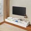 TV Cabinet Stand Unit Console Table 180cm Entertainment Center Bench Media Player Storage Drawer Wooden Furniture High Gloss Marble Effect