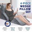 4 Pcs Bed Wedge Pillow Set Neck Back Head Leg Support Velvet Fabric Adjustable Triangular Cushion Memory Foam