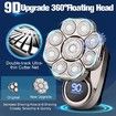 9D Electric Head Shaver,6-in-1 Head Shaver,Waterproof Wet/Dry Grooming Kit Electric Shaver,Cordless Rechargeable Bald Head Razor