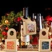 25pcs Kraft Paper Wine Bottle Box with Window,Foldable Wine Candy Boxes for Christmas New Year Wedding Parties Favor Wine Accessory Sets