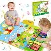 Piano Mat Musical Drum 3in1 Educational Toys Kids Animal Touch Play Blanket Early Learning Sticks Ages 3+ Fun Activity
