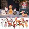 Acrylic Light-Up Dog Garden Stake Realistic Christmas Yard Sculpture with LED Lights for Pathway Backyard Lawn Landscape