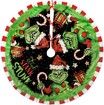 48 Inch Grinch Christmas Tree Skirt Red and Green Plaid Xmas Holiday Party Decor