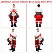 Inflatable Santa Claus Ride-On Costume Blow-Up Christmas Cosplay Suit for Adults