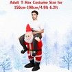 Inflatable Santa Claus Ride-On Costume Blow-Up Christmas Cosplay Suit for Adults