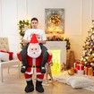 Inflatable Santa Claus Ride-On Costume Blow-Up Christmas Cosplay Suit for Adults