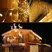 10m Solar Power Rain Shower PVC Christmas Lights 300 LEDs for Outdoor Decoration Warm White