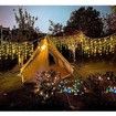 10m Solar Power Rain Shower PVC Christmas Lights 300 LEDs for Outdoor Decoration Warm White