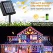 Solar Powered Rain Shower PVC Icicle Christmas Lights 300 LEDs for Outdoor Decoration (Multi-Color)