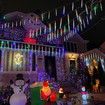 Solar Powered Rain Shower PVC Icicle Christmas Lights 300 LEDs for Outdoor Decoration (Multi-Color)