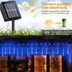 Solar Powered Icicle Snowfall Christmas Lights 50cm 10-Tube Raindrop Lights for Outdoor Decoration (Blue)