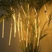 Solar Power Shower Rain PVC Lights Christmas Lights Icicle Raindrop Lights, 30cm 8tube Xmas Tree Holiday Decoration WARM WHITE