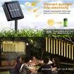 Solar Power Shower Rain PVC Lights Christmas Lights Icicle Raindrop Lights, 30cm 8tube Xmas Tree Holiday Decoration WARM WHITE